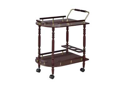 Image for 2-tier Serving Cart Merlot and Brass