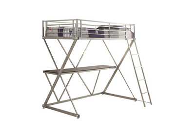 Image for Hyde Twin Workstation Loft Bed Silver