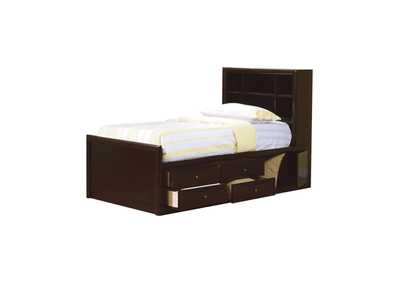 Image for Phoenix Twin Bookcase Bed with Underbed Storage Cappuccino