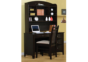 Phoenix Cappuccino Desk & Hutch w/Chair