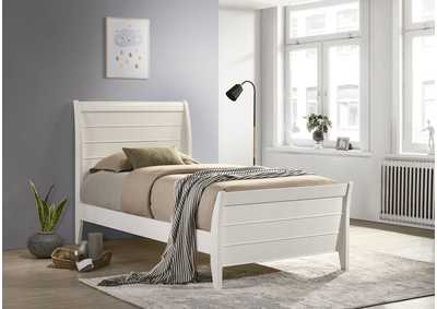 Selena Twin Sleigh Platform Bed Buttermilk,Coaster Furniture
