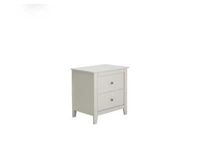 White Selena Contemporary White Two-Drawer Nightstand,Coaster Furniture