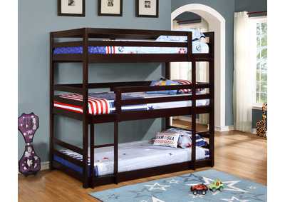 Image for Sandler Twin Triple Bunk Bed Cappuccino