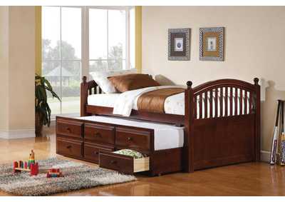 Twin Captain's Bed with Trundle and Drawers Chestnut,Coaster Furniture