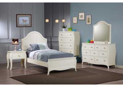 Dominique Twin Panel Bed White,Coaster Furniture