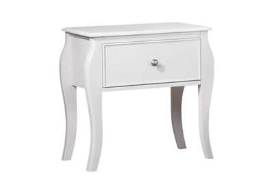 Dominique 1-Drawer Nightstand White