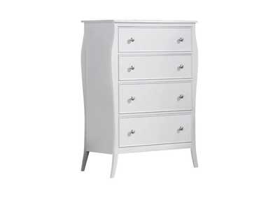 Dominique 4 - drawer Chest White,Coaster Furniture