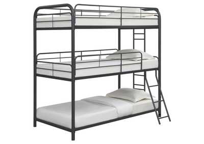 Image for Garner Triple Bunk Bed With Ladder Gunmetal