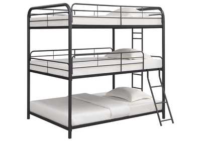 Image for Garner Triple Bunk Bed with Ladder Gunmetal
