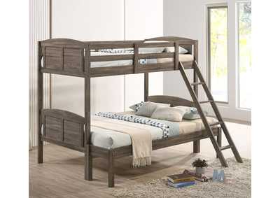 Image for Flynn Twin over Full Bunk Bed Weathered Brown