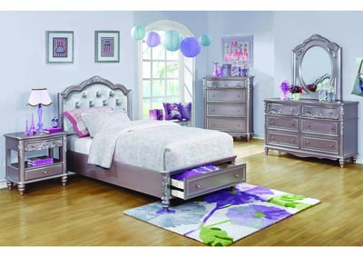 Image for Metallic Lilac Full Panel Bed