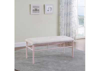 Massi Tufted Upholstered Bench Powder Pink,Coaster Furniture