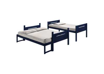 Littleton Twin/Full Bunk Bed Blue,Coaster Furniture