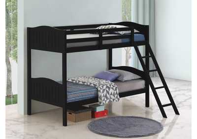 Arlo Twin/Twin Bunk Bed with Ladder Black