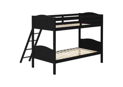 Arlo Twin/Twin Bunk Bed with Ladder Black,Coaster Furniture