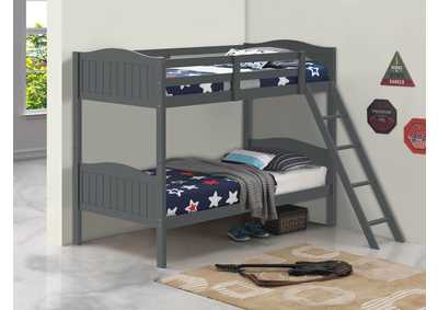 Image for Arlo Twin/Twin Bunk Bed with Ladder Grey