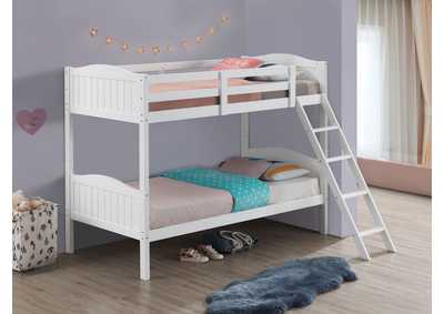 Image for Arlo Twin/Twin Bunk Bed with Ladder White