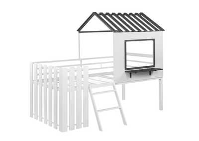 Image for Timber House-designed Twin Loft Bed White and Gunmetal