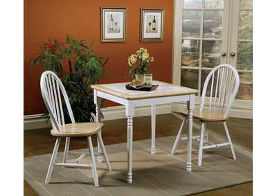 Windsor Side Chairs Natural Brown and White (Set of 4),Coaster Furniture