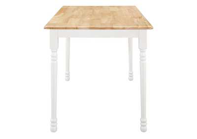Rectangle Dining Table Natural Brown and White,Coaster Furniture