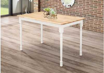 Rectangle Dining Table Natural Brown and White,Coaster Furniture