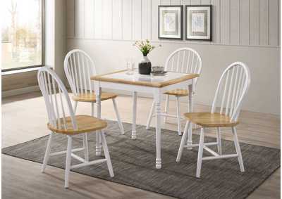 Image for 5-piece Square Dining Set Natural Brown and White