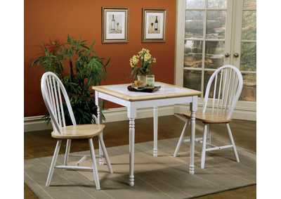Image for 5-Piece Square Dining Set Natural Brown And White