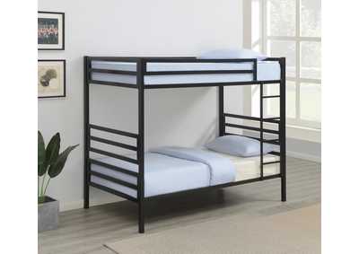 Image for Kinsey Bunk Bed with Ladder Matte Black