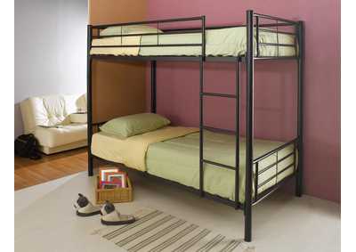 Satin Linen Denley Metal Twin-over-Twin Bunk Bed,Coaster Furniture