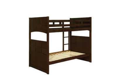 Jasper Cappuccino Twin Bunk Bed W/ Ladder,Coaster Furniture