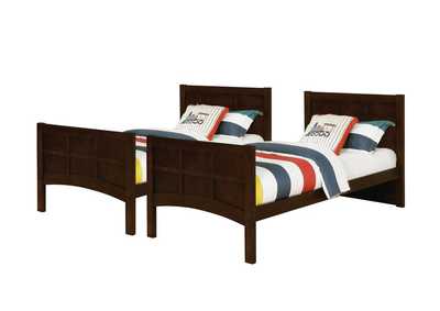 Jasper Cappuccino Twin Bunk Bed W/ Ladder,Coaster Furniture