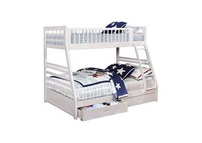 Ashton Twin over Full 2-drawer Bunk Bed White