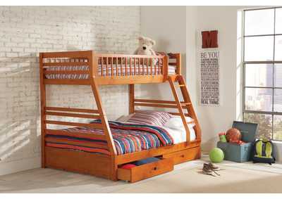 Ashton Honey Twin-over-Full Bunk Bed W/ 2 Drawer Storage,Coaster Furniture