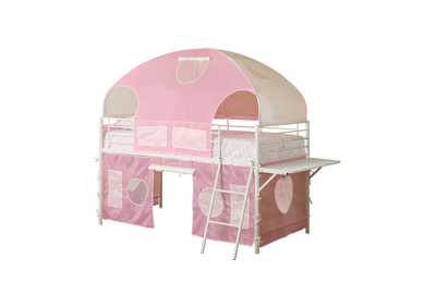 Shilo White and Pink Tent Bunk Bed,Coaster Furniture