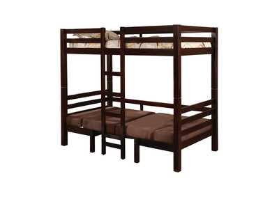 Joaquin Transitional Medium Brown Twin-over-Twin Bunk Bed,Coaster Furniture