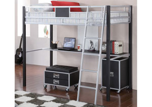 Image for Leclair Black / Silver Twin Size Loft Bed