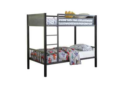 Image for Meyers Twin over Twin Metal Bunk Bed Black and Gunmetal