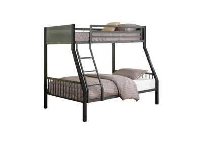 Image for Meyers Twin Over Full Metal Bunk Bed Black And Gunmetal