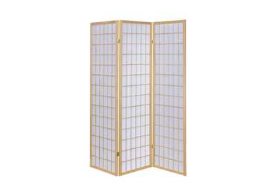 Image for Carrie 3-Panel Folding Screen Natural And White