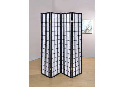 Image for Roberto 4-panel Folding Screen Black and White