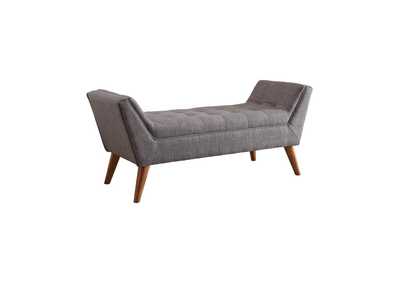 Image for Brown Grey Mid-Century Modern Accent Dining Bench