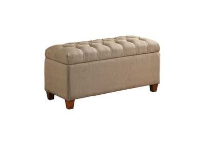 Image for Tufted Storage Bench Taupe