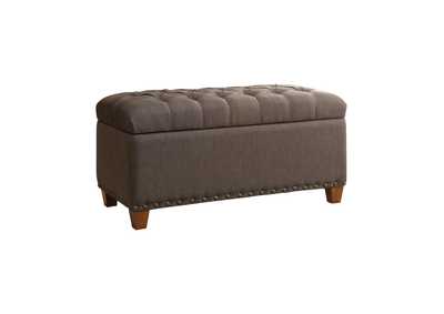 Image for Tufted Storage Bench with Nailhead Trim Mocha