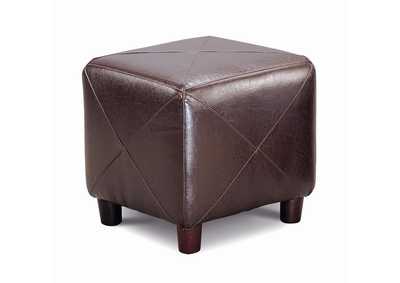 Image for Cube Shaped Ottoman Dark Brown