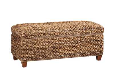 Image for Laughton Hand-Woven Storage Trunk Amber