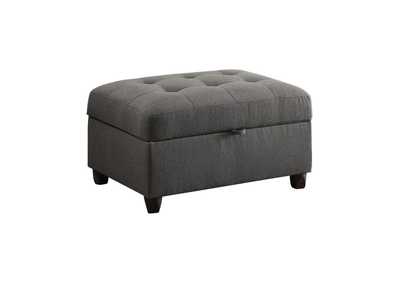 Image for Fuscous Gray Stonenesse Contemporary Grey Storage Ottoman