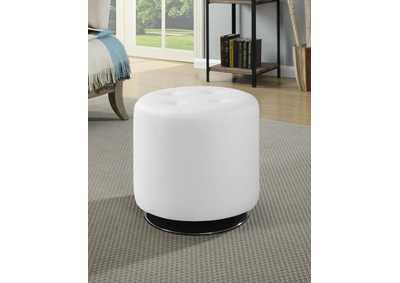 Image for Bowman Round Upholstered Ottoman White