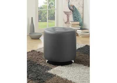 Bowman Round Upholstered Ottoman Grey,Coaster Furniture
