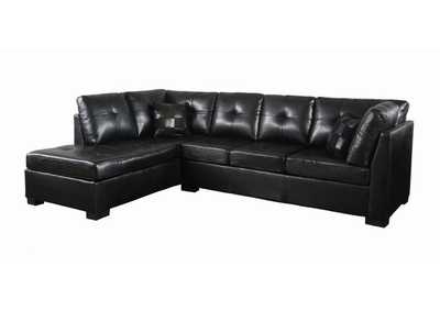 Image for Darie Cushion Back Tufted Sectional Sofa Black