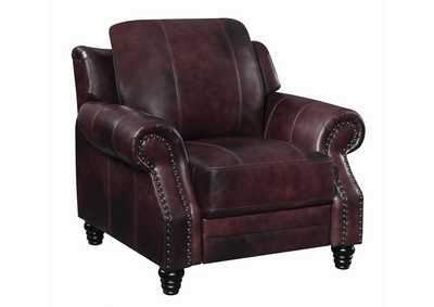 Cocoa Brown Princeton Traditional Burgundy Push Back Recliner,Coaster Furniture